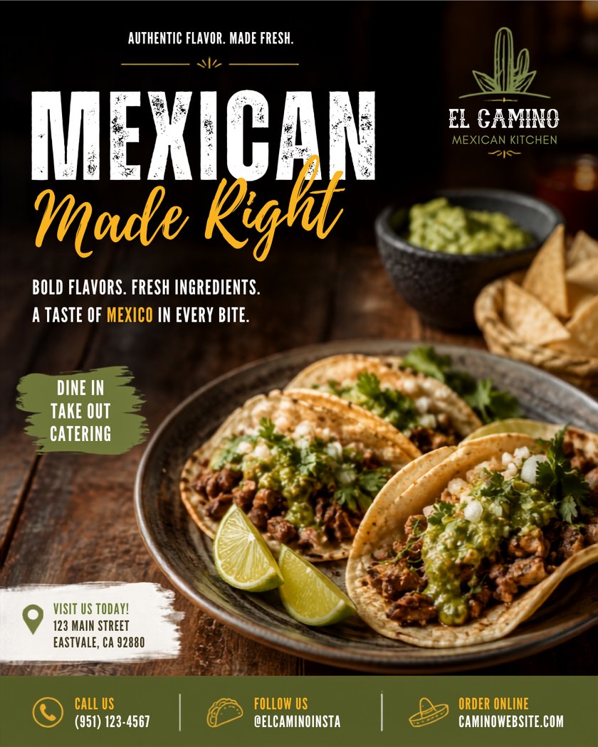 Photo post example for El Camino Mexican Kitchen