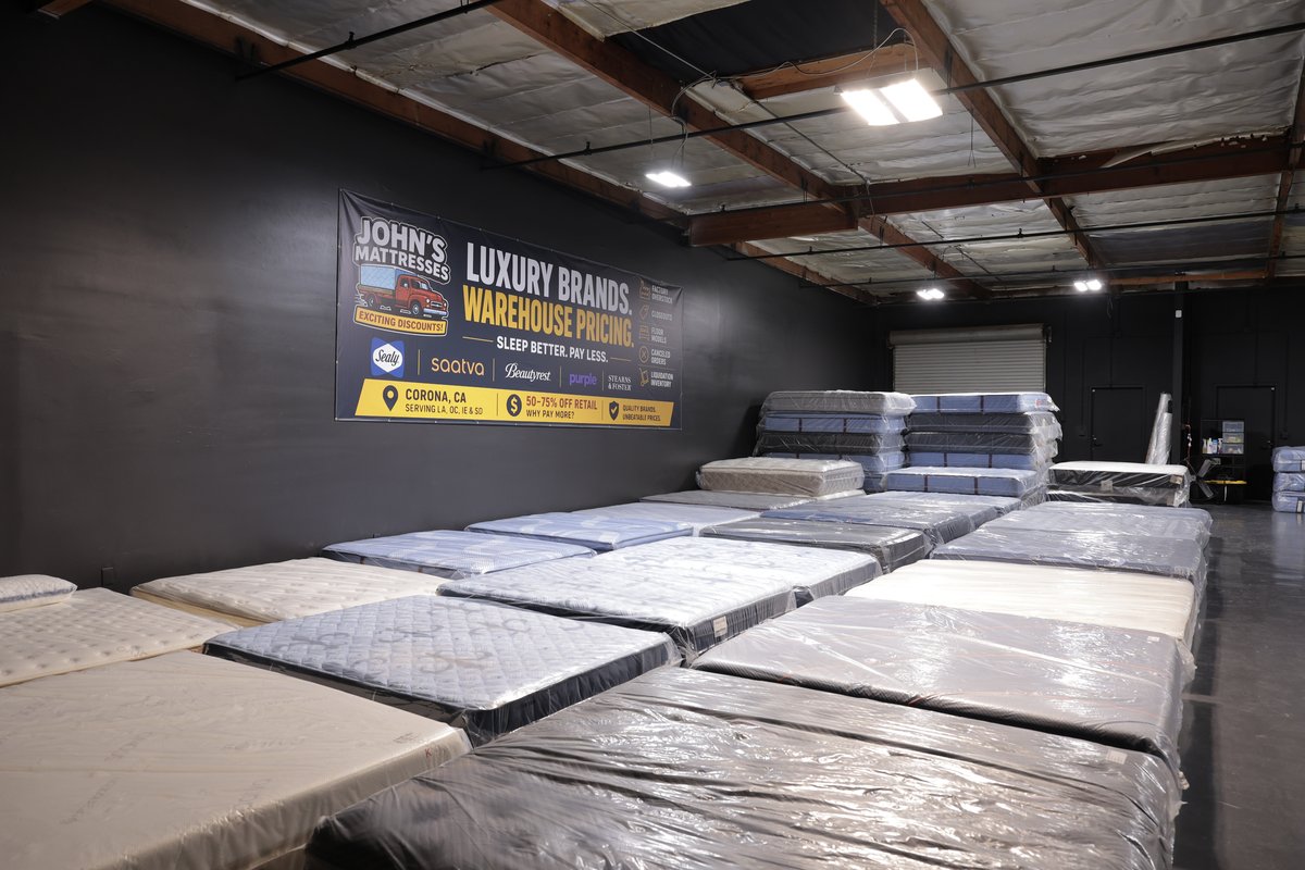 Warehouse photography for John's Mattresses