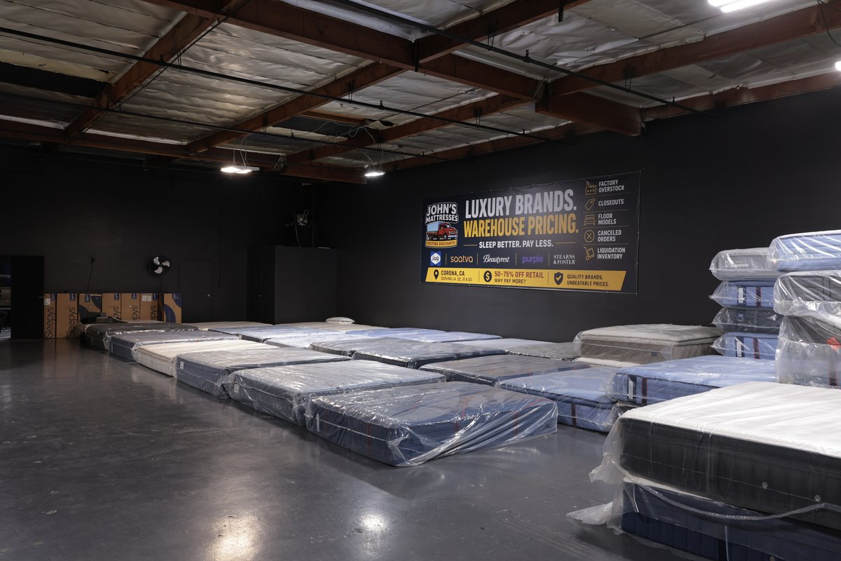 Warehouse photography for John's Mattresses